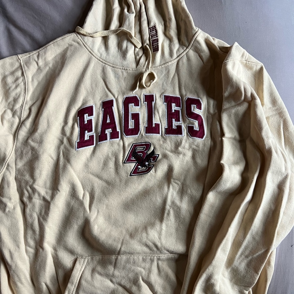 Fanatics Boston College Tan and Maroon Hoodie, Size 3XL